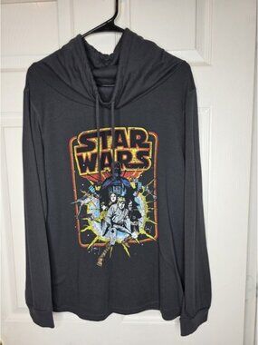 Star Wars Shirt Mens Size XL V Fifth Sun Long Sleeve Cowl‎ Neck Lightweight Gray